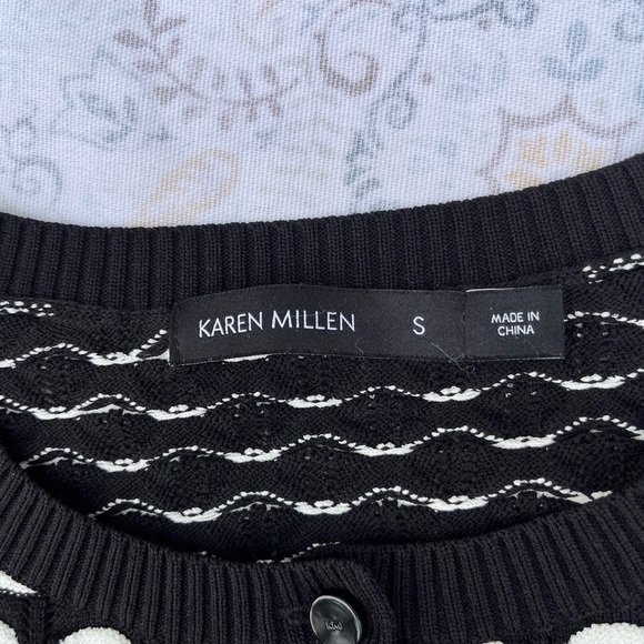 Karen Millen Geometric Black and White Cardigan - Picture 12 of 13